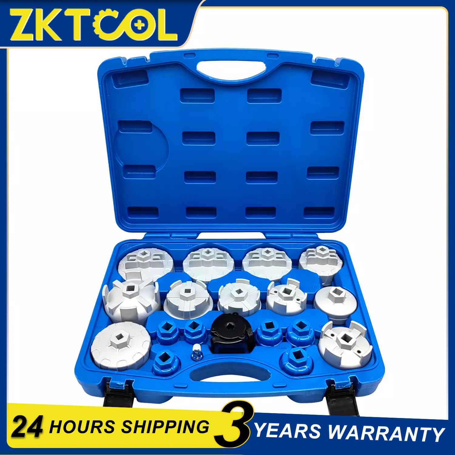 Universal 19pc Oil Filter Wrench Removal Set Multi Fitment Sockets Adjustable
