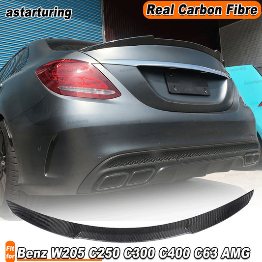for Benz W205 C250 C300 C400 C63 Real Carbon Fiber Rear Boot Trunk Spoiler