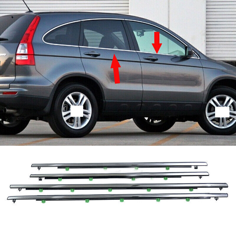 for Honda CR-V CRV 2007-11 Rubber Chrome Door Window Waterproof Sealant Trim 4X