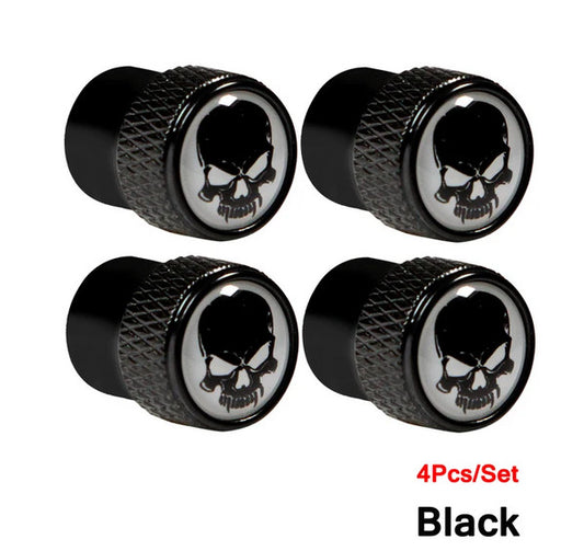 4-piece car tire valve cover rod air dust cover, premium metal, red and white, suitable for Peugeot .