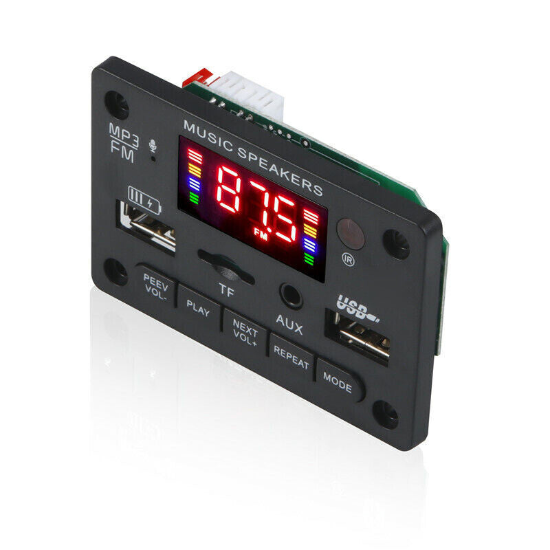 Wireless Bluetooth v5.0 MP3 Decoding Board Module Car Stereo With Remote Control
