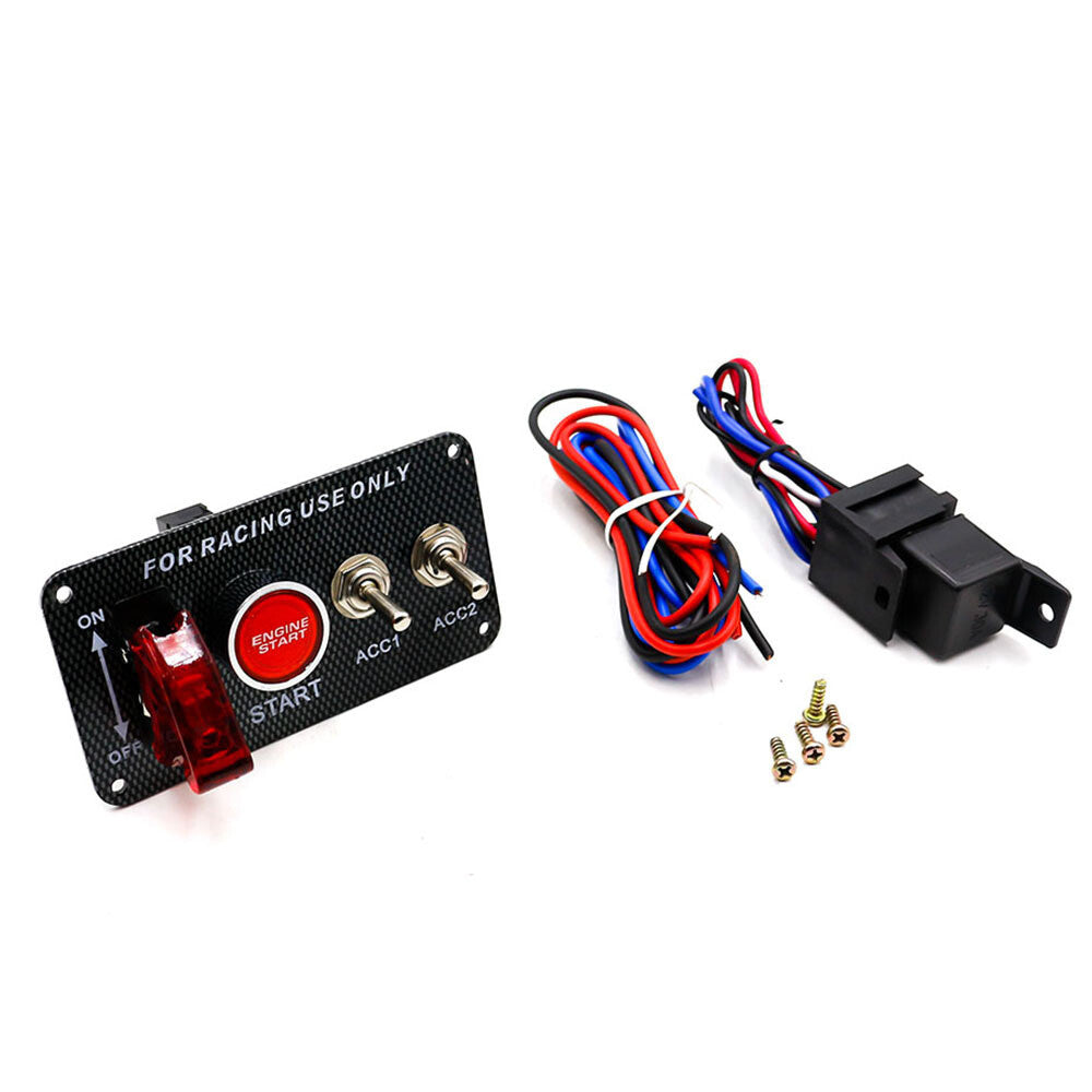 12V 4 in 1 Ignition Switch Panel Car Engine Start Push ButtonToggle Switch Panel