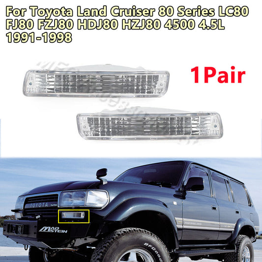Dual front turn signals and fog lights for Toyota for Land Cruiser LC80 FJ80 1991 - 1998