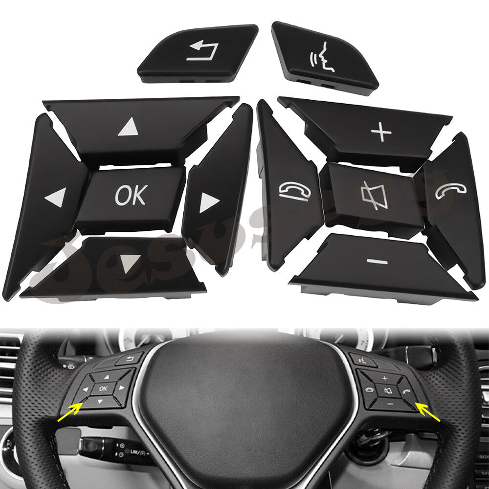 LHRH Steering Wheel Control Menu Switch Button Cover for Mercedes C Class Black