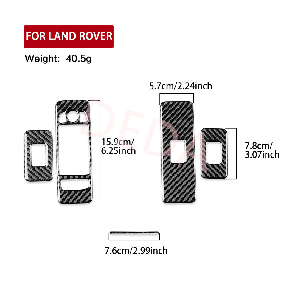 Carbon Fiber Window Lift Switch Button Trim for Land Rover Discovery Sport 15-19