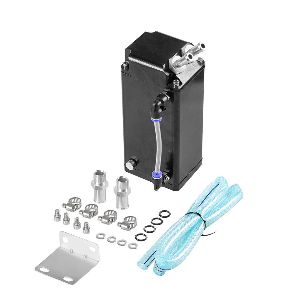 Black Oil Catch Can Square Shape Aluminum Reservoir with Breather Filter 500ML