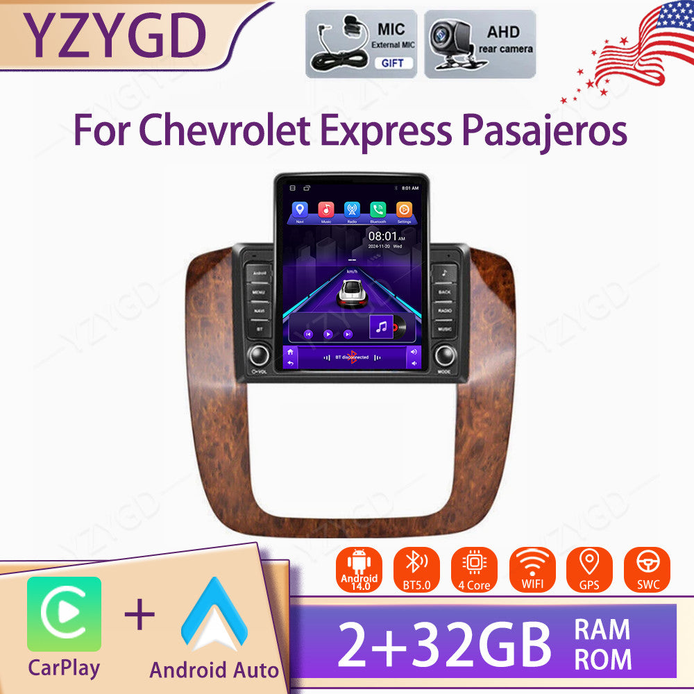 Android Auto Carplay Car Stereo Radio for Chevrolet Express Pasajeros GPS Screen