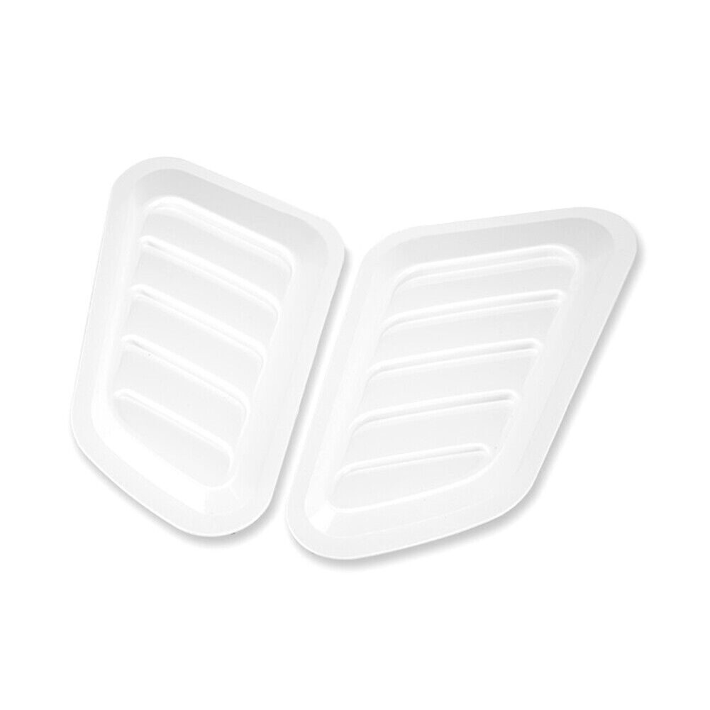 2x Universal White Car Decorative Air Flow Intake Hood Scoop Vent Bonnet Cover