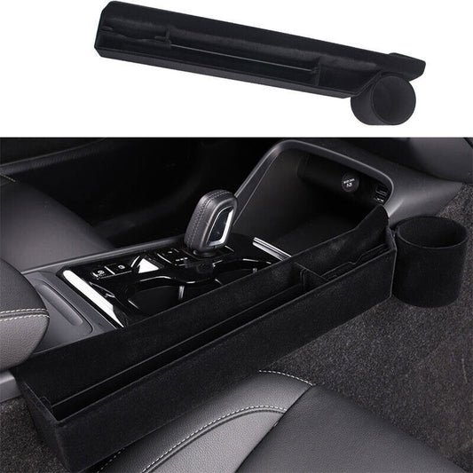 for Volvo XC40 2019-2022 Black Suede Central Console for Seat Side Storage Box Trim