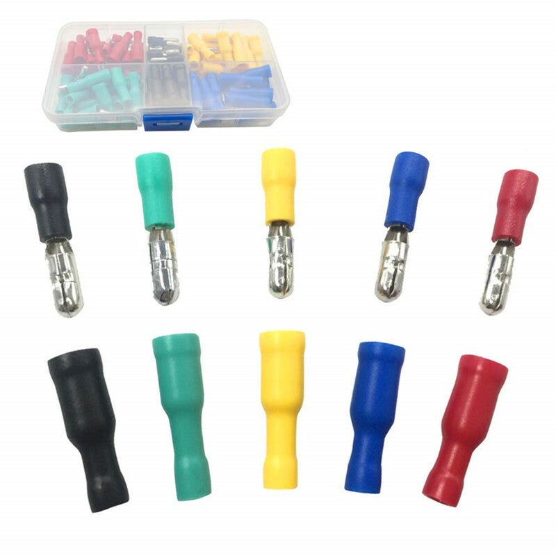 Bullet Butt Connectors 100x Assorted Insulated Female  Male Crimp Wire Terminal