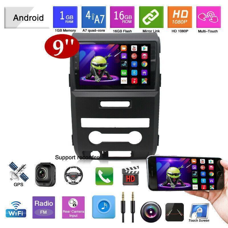 9 1+16GB For 09-12 F-150 Android 10.1 USB BT GPS Radio Stereo Dash Harness