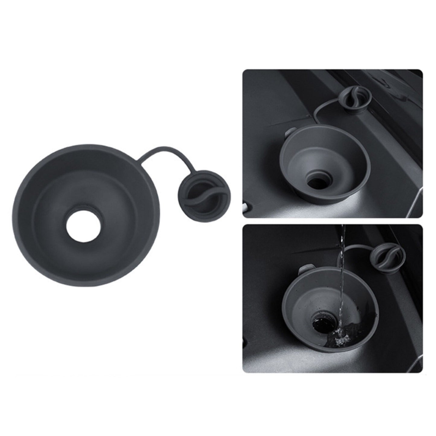 Black Funnel Silicone Water Filter Net Windshield Washer For Model 3/ for Model Y