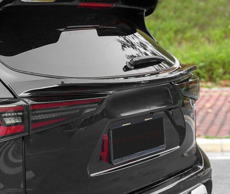 for Toyota Highlander 2020-2024 Glossy Black Rear Trunk Spoiler Middle Wing Trim