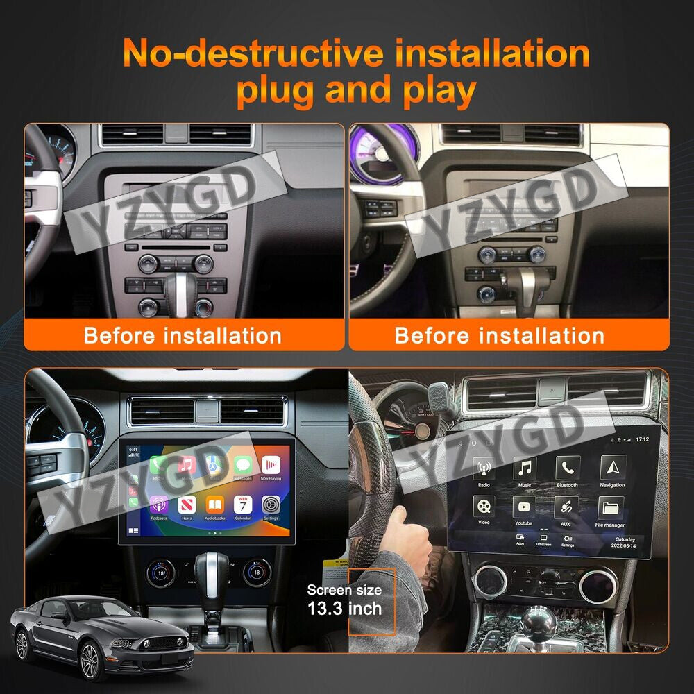 13.3for Ford for Mustang 2009-2014 Android Car Radio 2Din Receiver Stereo 64GB
