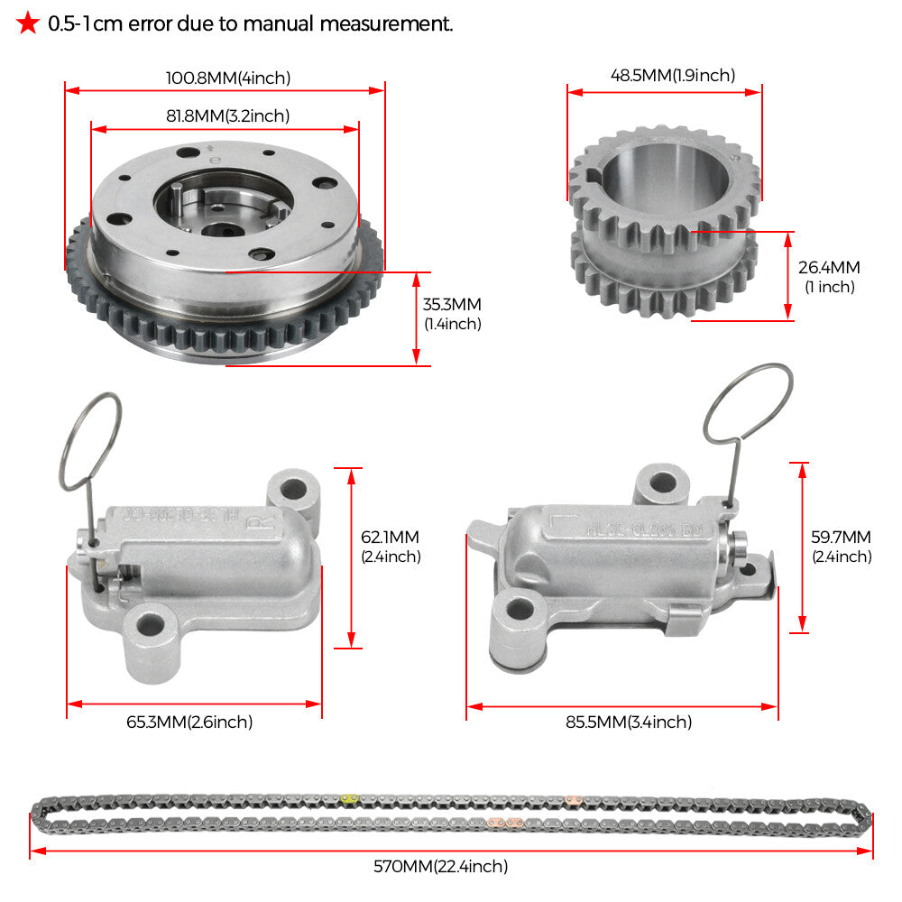 Timing Chain Kit For 2017-2024 for Ford F150 3.5L Ecoboost HL3Z6B274A HL3Z6B274B