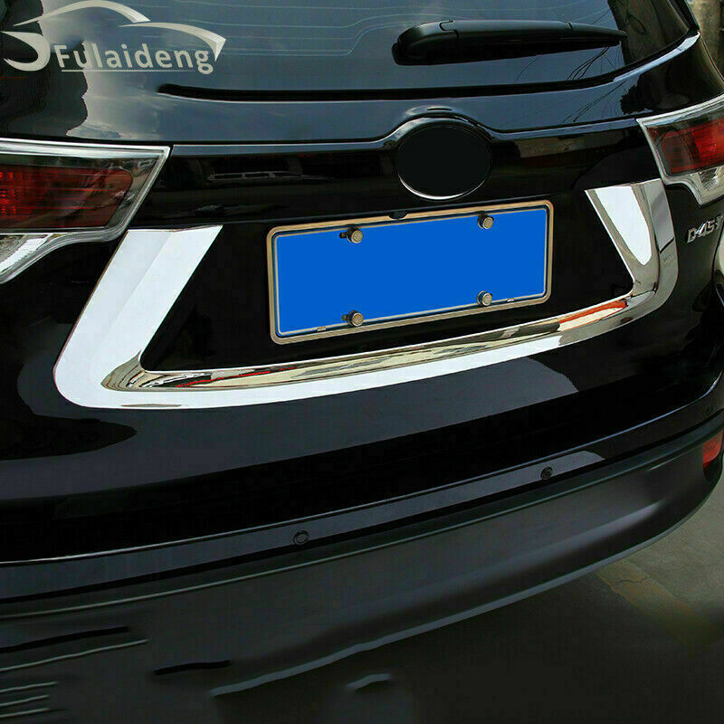 Chrome Rear Trunk Rear License Plate Cover Trim for Toyota Highlander 2014-2019