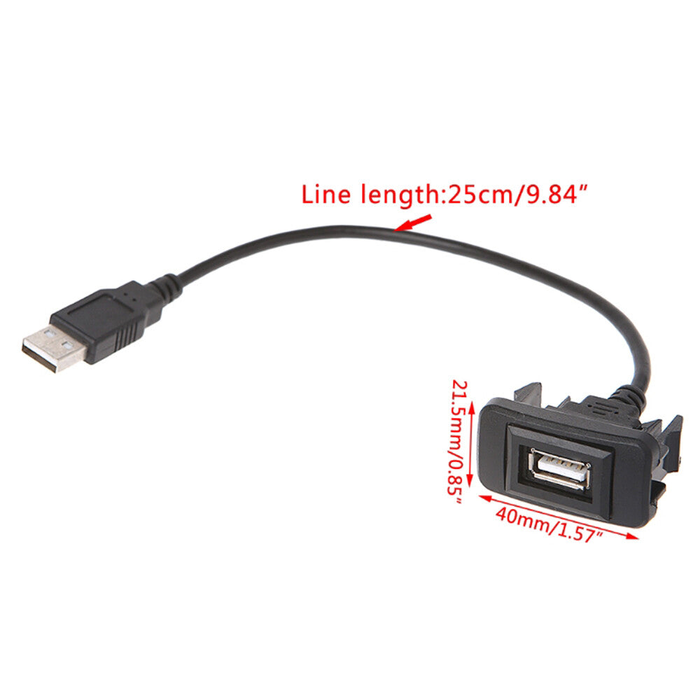 for Charger Adapter Cable USB Port Cable Adapter Cord Wire Fits for Toyota for Corolla Black