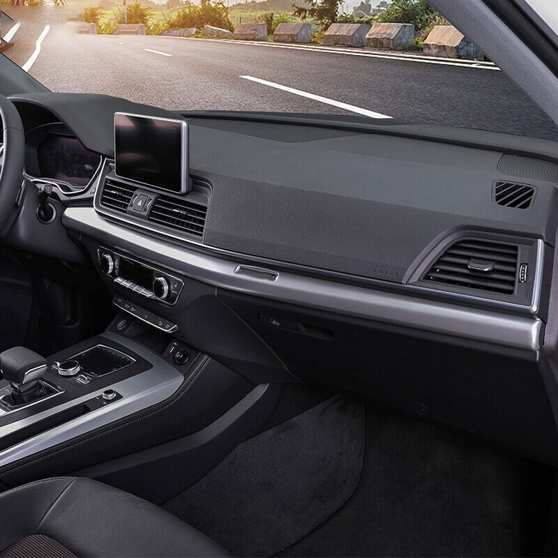 for Audi Q5 2018-24 ABS Matte Silver Inner Central Console Dashboard Strip Trim