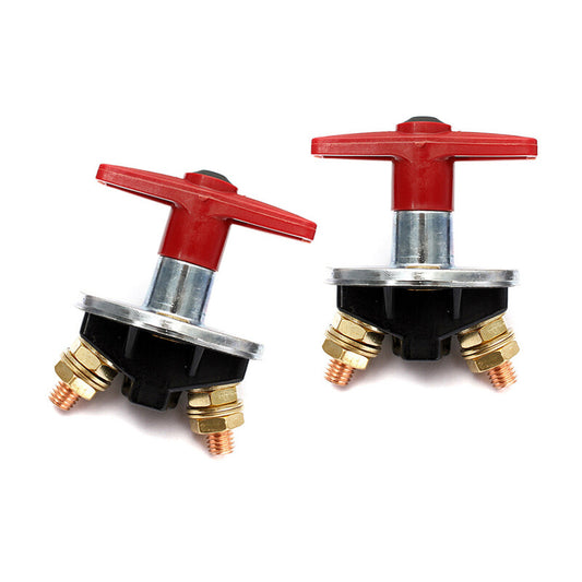 2-Pack Battery Isolator Disconnect, Power Cut-off, and Kill Switch Suitable for Cars, Boats, and Motorhomes