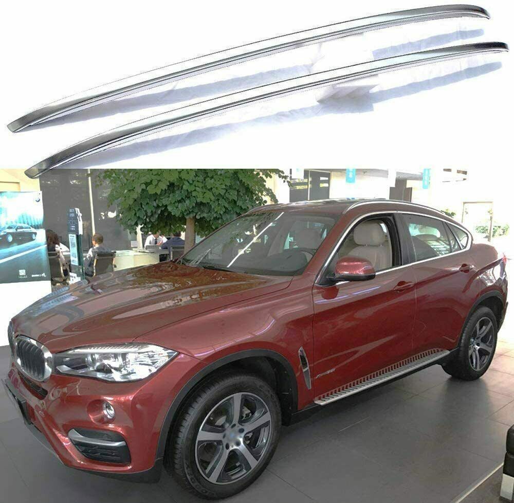 2015-2019 Aluminum 2Pcs Fits for BMW X6 F16 Roof Rail Rack Side Rail Bar Holder