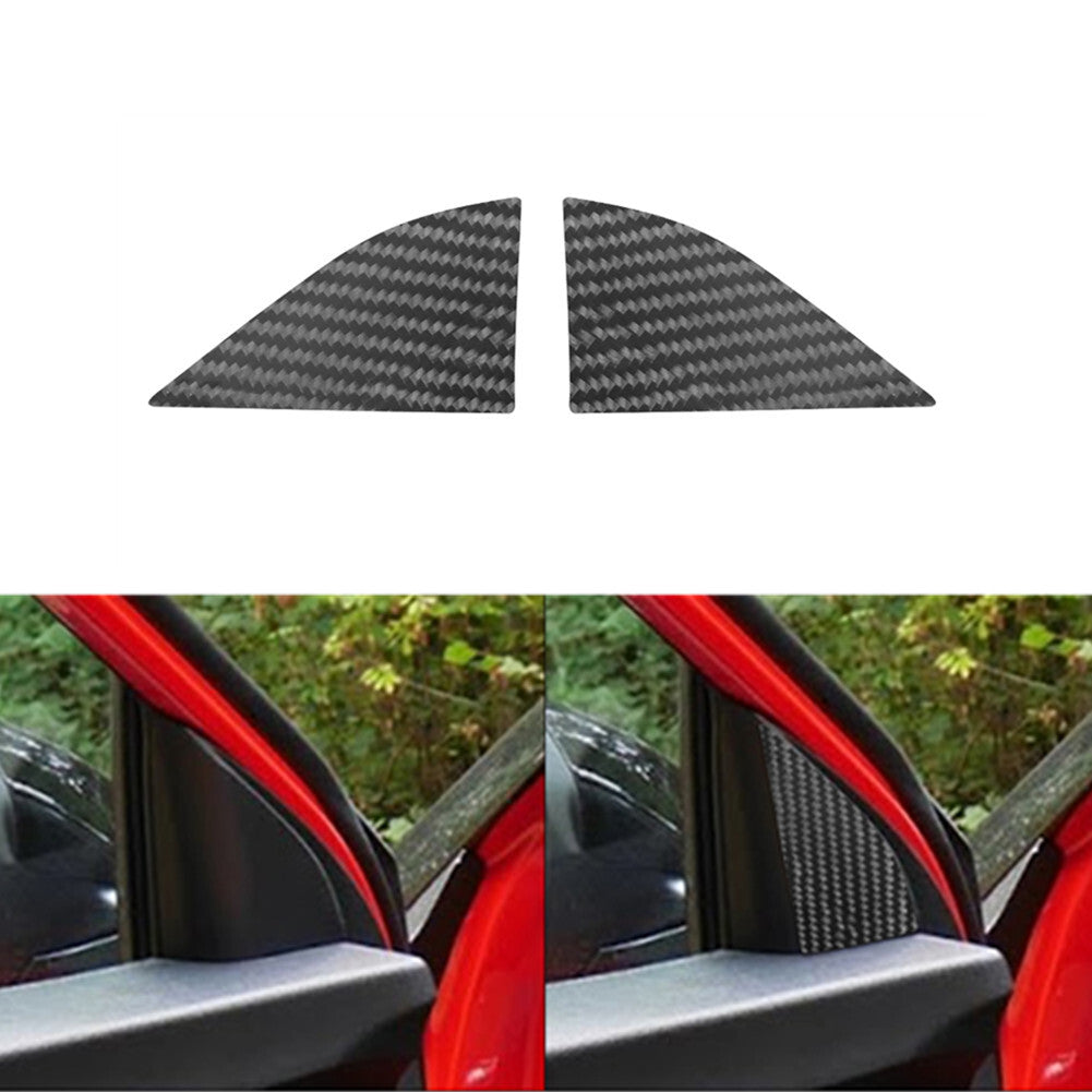 2X Carbon Fiber Front Pillar Panel Trim Cover for Hyundai for Veloster JS 2019-2022