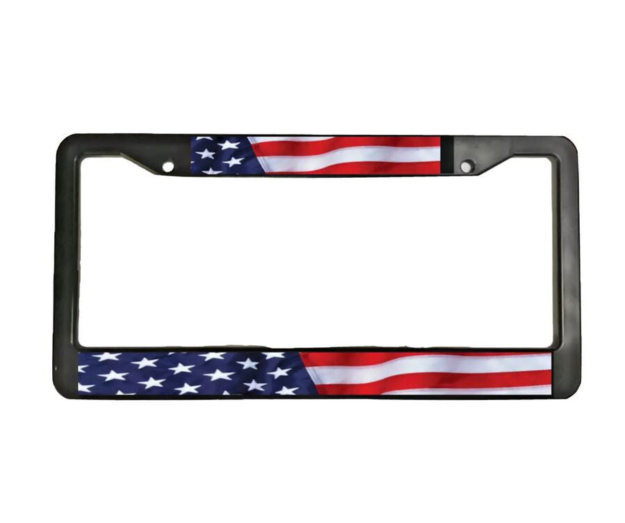 Car license plate frame cover, rear boot, trunk, black American flag for Hyundai 1x