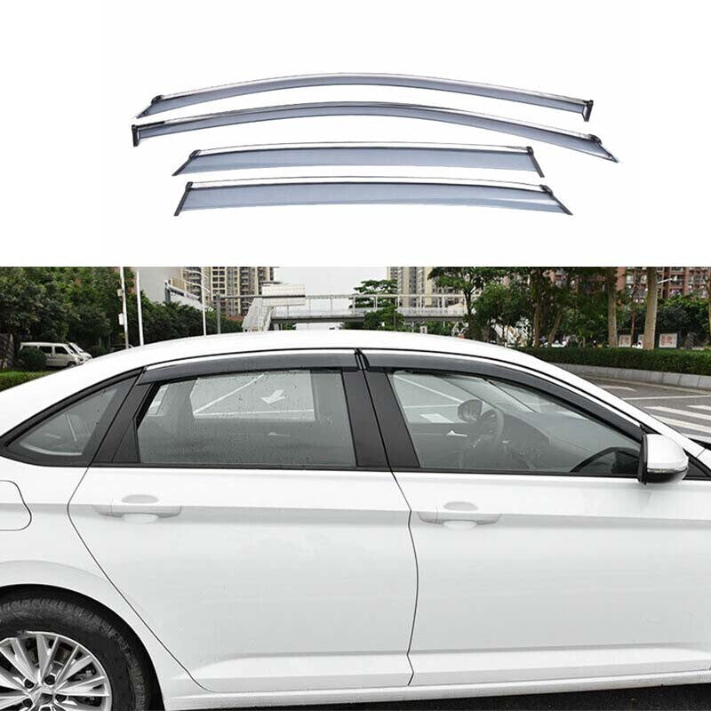 Silver for Volkswagen for Jetta Mk7 ABS Window Visor Shades Sun Rain Guard 2019-2021