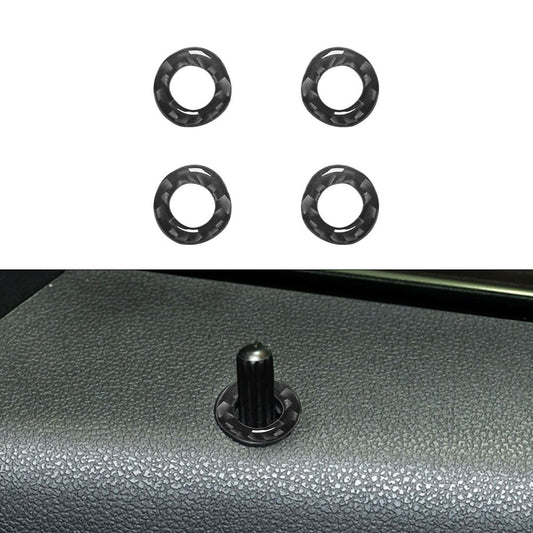 4X Carbon Fiber Door Latch Ring Trim for Mercedes R-Class 2009-2012