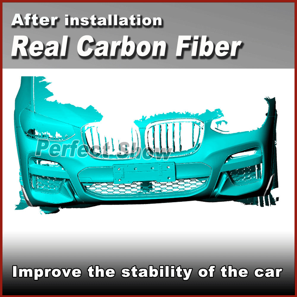 for BMW X3 G01 M Sport M40i 18UP REAL Carbon Front Bumper Canards Fins Splitters