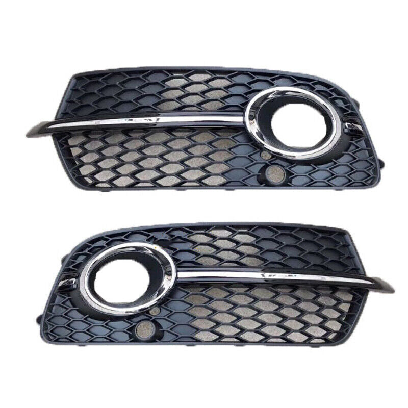 Pair Front BumperFog Driving Light Grille Bezel Cover for Audi Q5 S-Line 2013-17