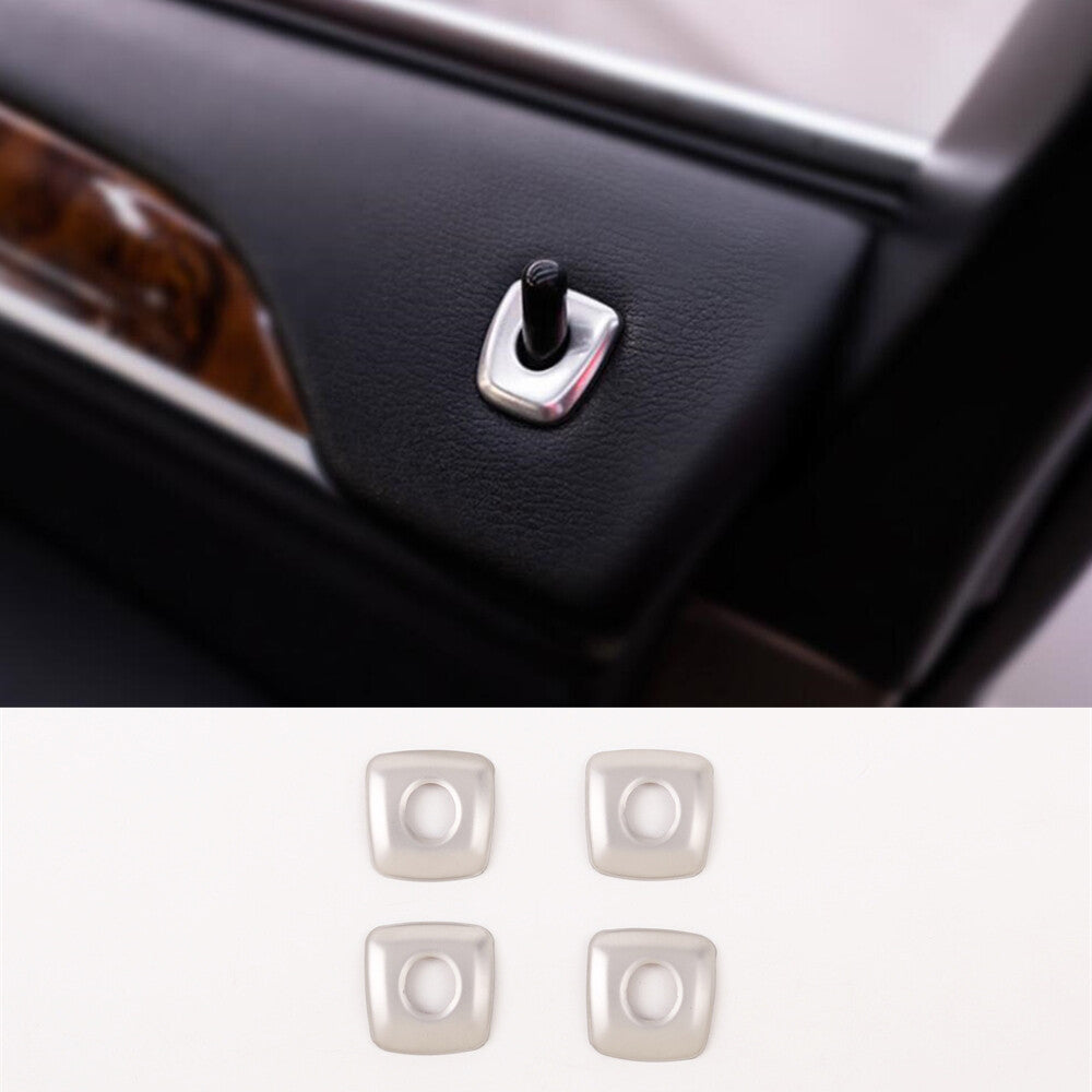 4¡ÁSteel Silver Interior Door Lock Pins Ring Trim for BMW X5 E70 X6 E71 2008-2013
