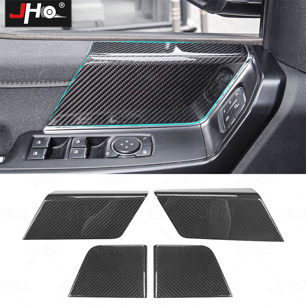 Glossy Carbon Interior Inner Door Top Cover for Ford F150 R Lariat 2021+