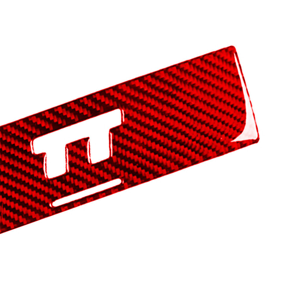 Carbon Fiber Central Control CD Trim Panel Stickers for Audi TT 8N 2001-2006 Red
