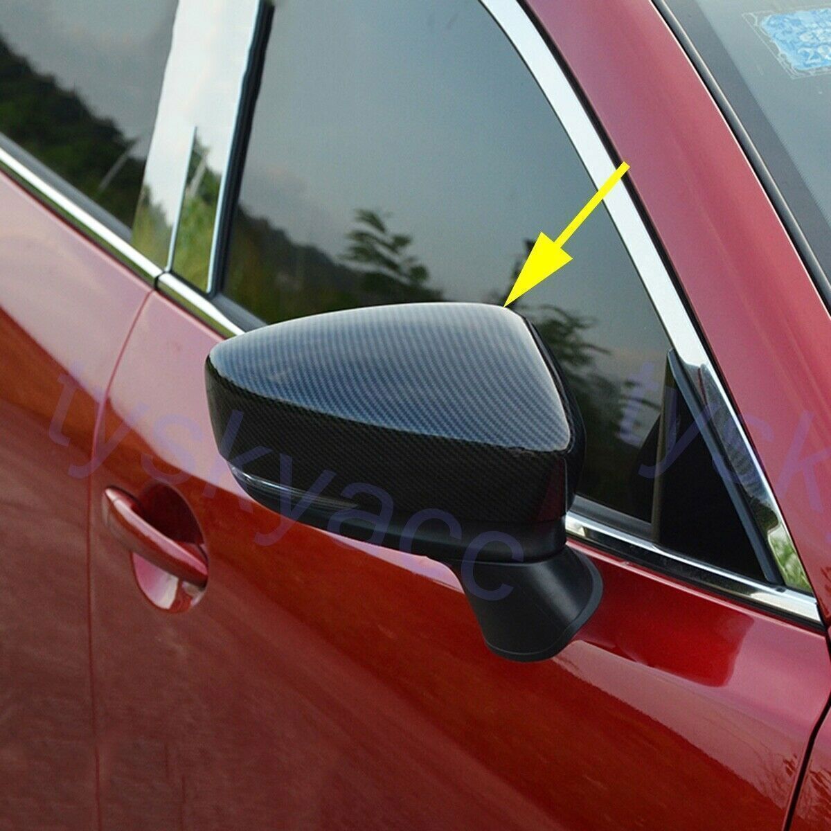 2Carbon Fiber Side Rear View Door Mirror Cover Trim for Mazda 3 Axela 2019-2023