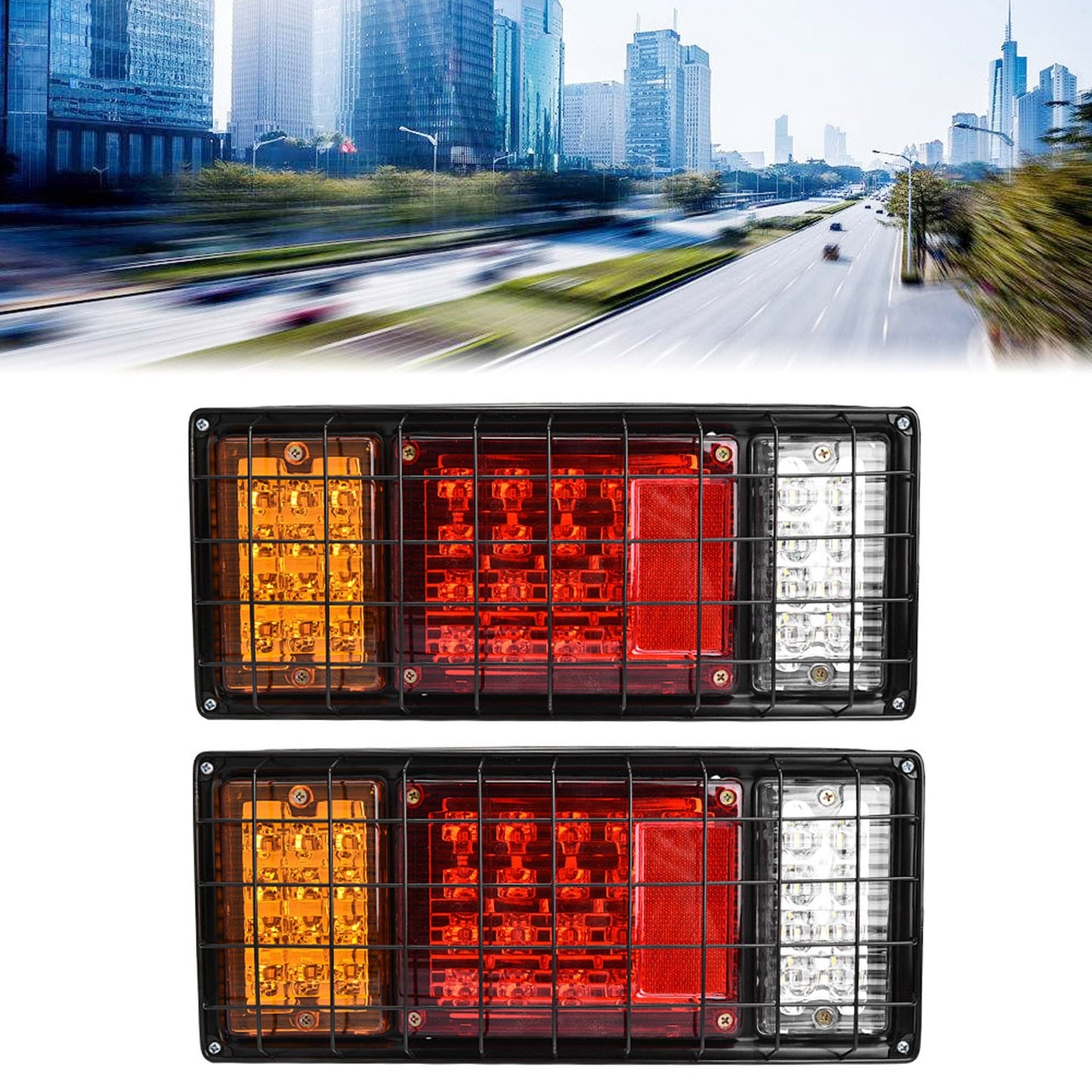 LED Trailer Tail Light 2pcs 12V LED Stop/Turn/Tail/Light Brake Reverse Light 40