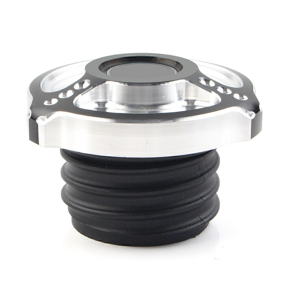 Black Fuel Gas Tank Cap Cover for Harley Touring Sportster Softail Dyna 1992-17