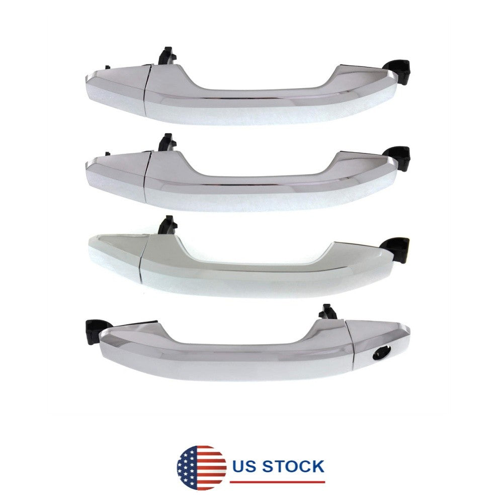 Set of 4 Chrome Exterior Door Handle for Chevrolet Silverado 1500 2014-2018