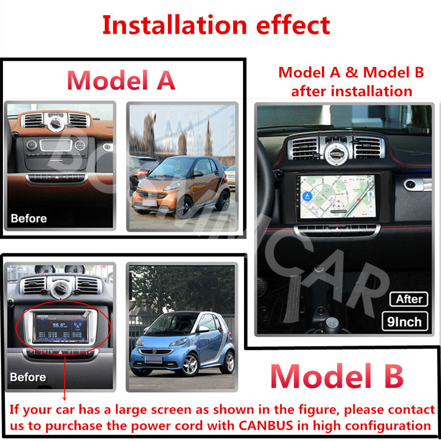 Fit for Mercedes Benz for Smart Fortwo 2011-2014 Car Stereo Radio GPS FM WIFI 2+32G