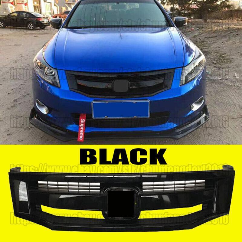 For 2008 2009 2010 8th Gen for Honda Accord 4dr Sedan Glossy Black Front Grille