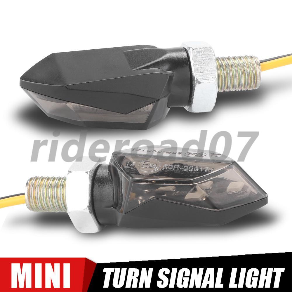 2x for Mini Motorcycle Smoke Lens 5SMD LED Turn Signal Blinker Indicator Light Amber