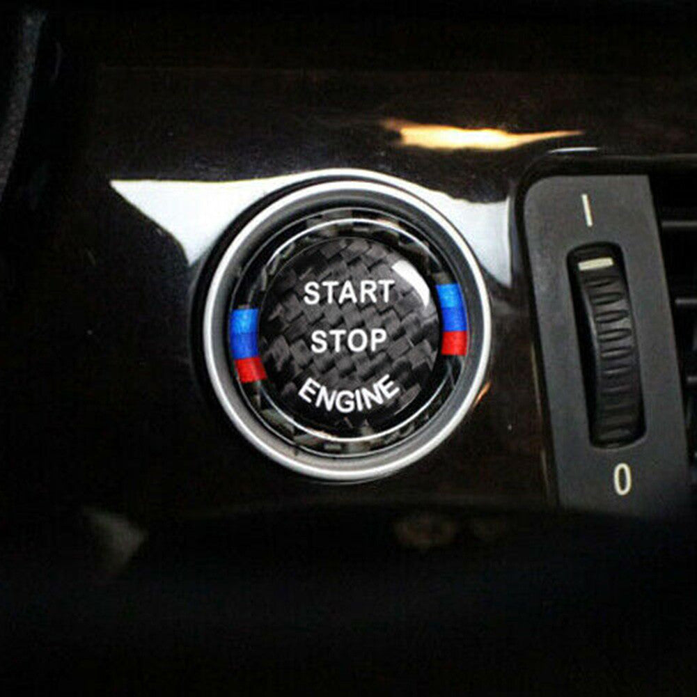 for BMW E90, E87 E60, E70 Z4 Carbon Fiber Engine Start Stop Switch Button Cover