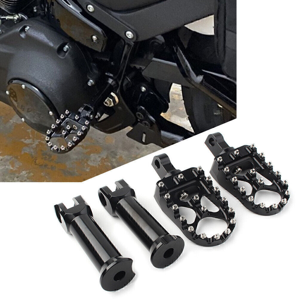 Black Rear Passenger Foot Pegs W/Bracket Fit for Harley Softail Street Bob 2018-2020