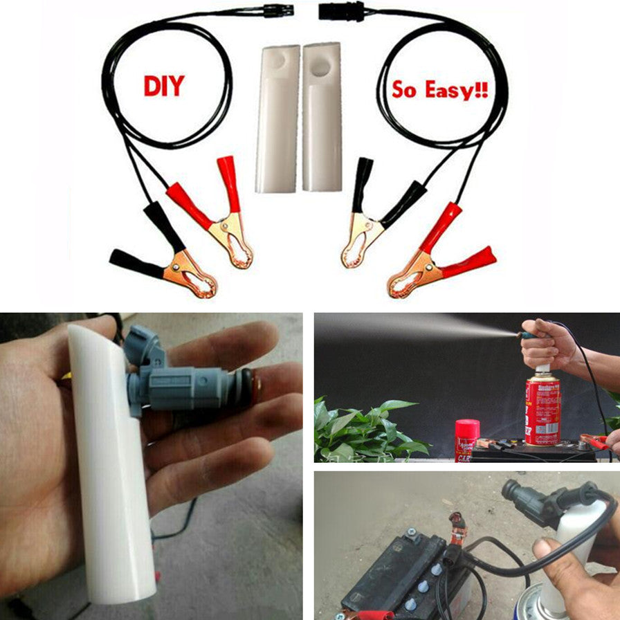 Car Auto DIY Kit Set Car Vehicle Tool Fuel Injector Flush Nozzle Cleaner Adapter