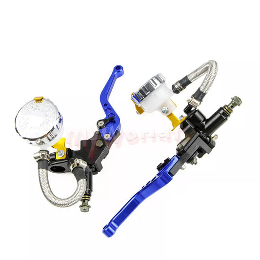 Motorcycle Clutch Brake Levers Pump Master Cylinder Reservoir Set 7/8 22mm