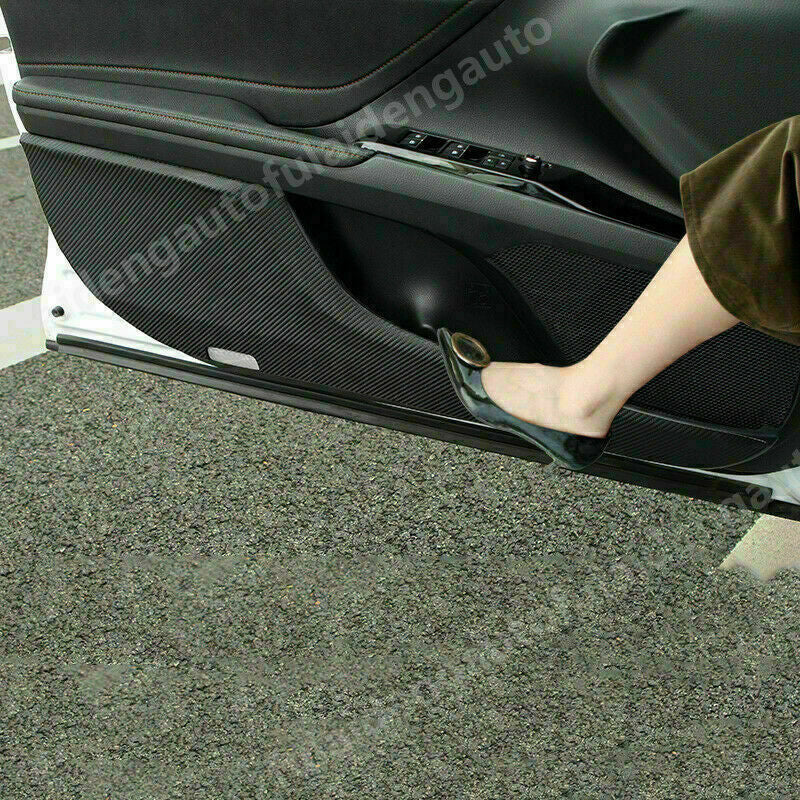 for Toyota for Camry 2018-2022 Carbon Fiber Leather Inner Door Anti-Kick Panel Cover