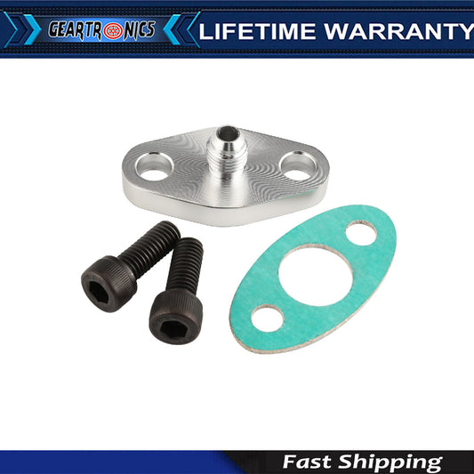 Turbo Oil Feed Line Flange Gasket 4AN Fitting Adapter For T3 T4 T04E US KY