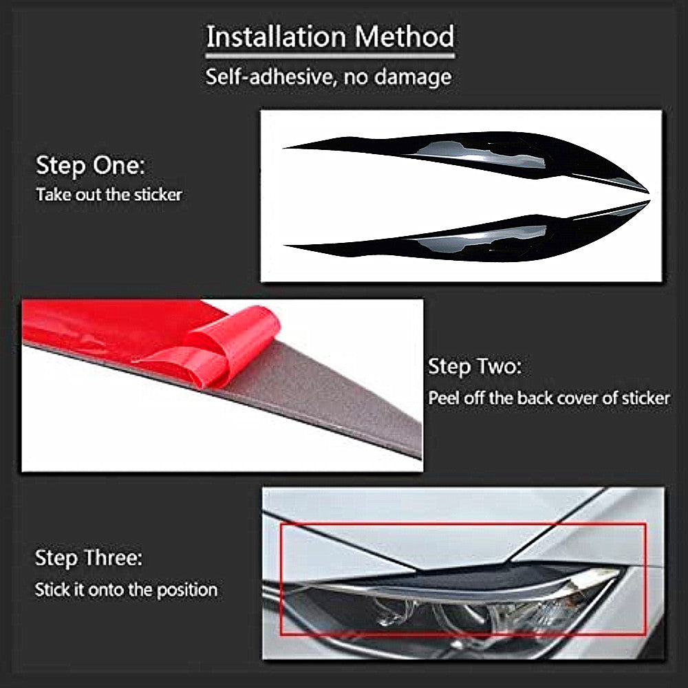 for BMW 3 Series F30 F31 2012-18 Gloss Black Headlight Eyebrow Eyelid Cover Trim