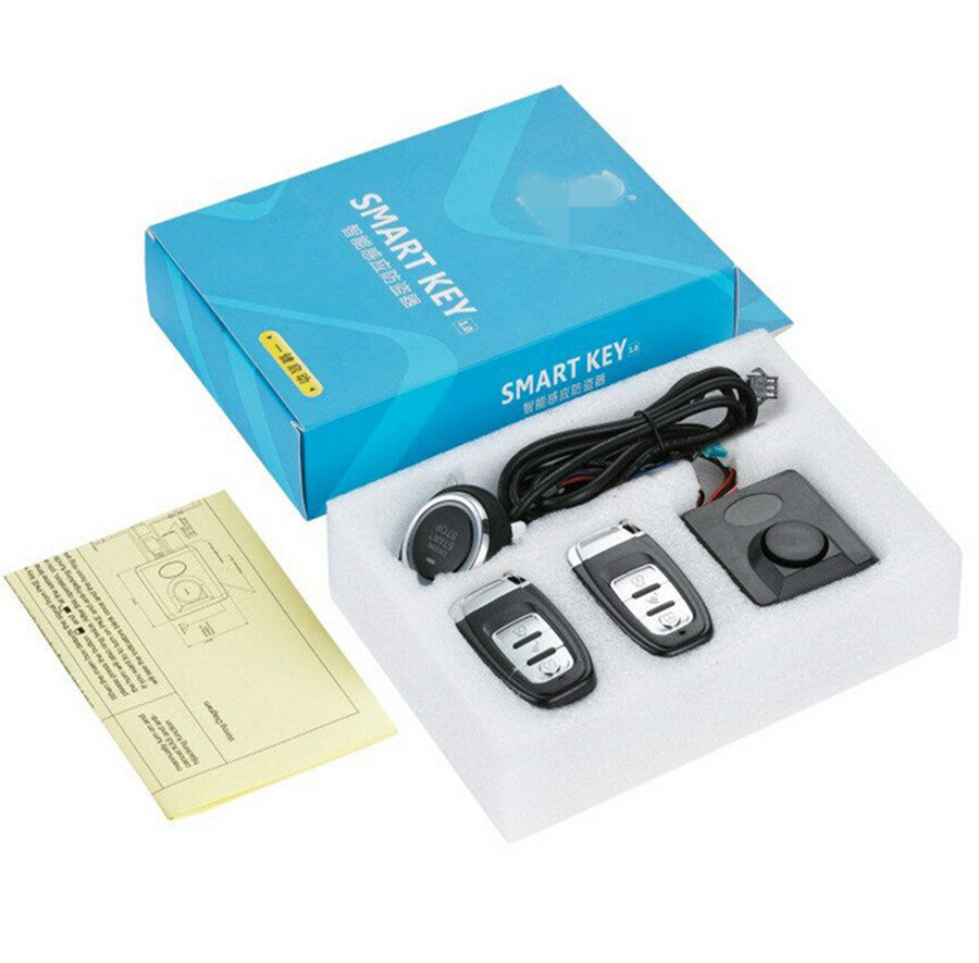 Motorcycle Scooter Security Alarm System Anti-theft Remote Control Start Button