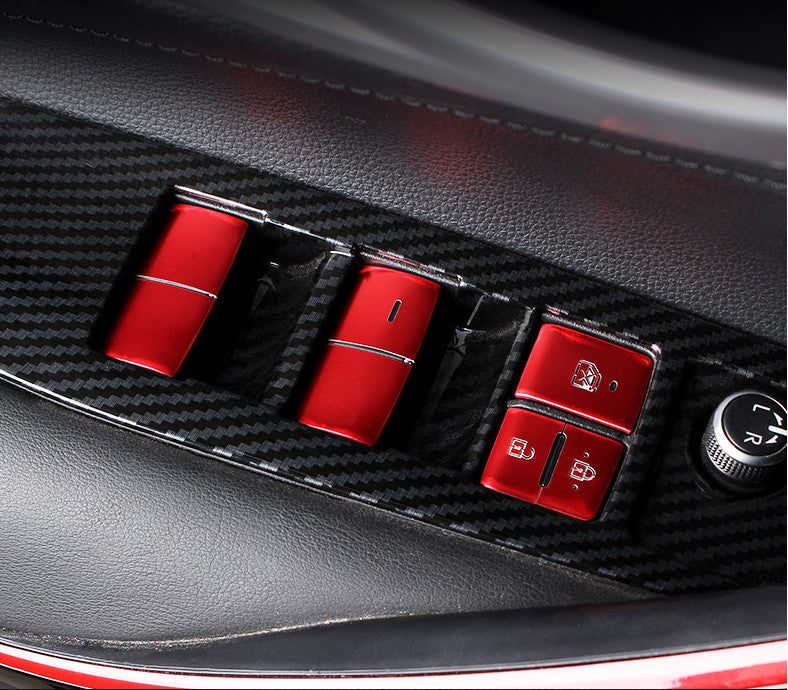 Red interior window lift button switch trim suitable for Toyota for Corolla 2019-2022