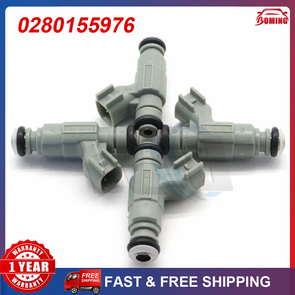 4-piece fuel injector kit 0280155976 for 2001-2003 for Chrysler PT Cruiser 2.4L L4 gas-powered vehicles.